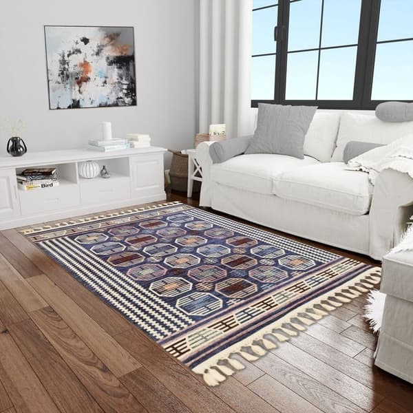 Matta - ANATOLISKA STJÄRNA - BERBERE CHAOUEN - 300x400 - 6mm - Blå - Rektangulär