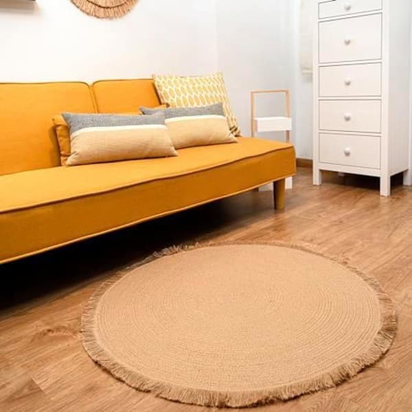 Matta - VINTHERA - Moa - Jute - 100 cm - Rund - Naturlig