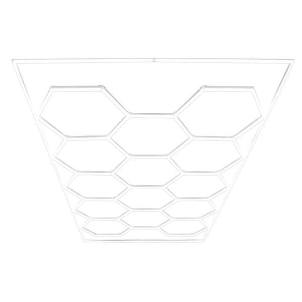 Polypropenplattor med ventilationskanaler + KANTER  + Hexagonal LED-taklampa | Svart, Grå, Blå eller kombinerade färger| Hopkopplingsplatta | Halkfri-