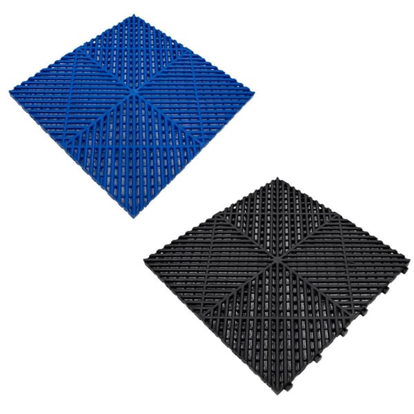 Polypropylenplader med ventilationskanaler + KANTER + Hexagonal LED-loftlampe | Sort, Grå, Blå eller kombinerede farver | Sammenkoblingsplader | Skrid