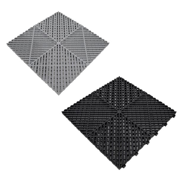 Polypropylenplader med ventilationskanaler + KANTER + Hexagonal LED-loftlampe | Sort, Grå, Blå eller kombinerede farver | Sammenkoblingsplader | Skrid