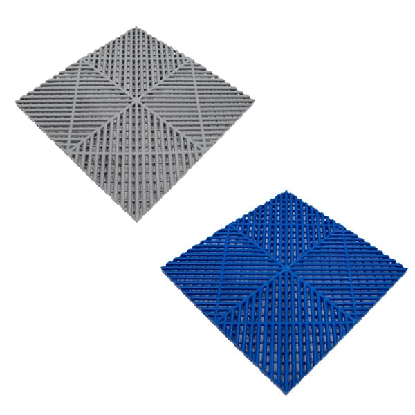 Polypropylenplader med ventilationskanaler + KANTER + Hexagonal LED-loftlampe | Sort, Grå, Blå eller kombinerede farver | Sammenkoblingsplader | Skrid