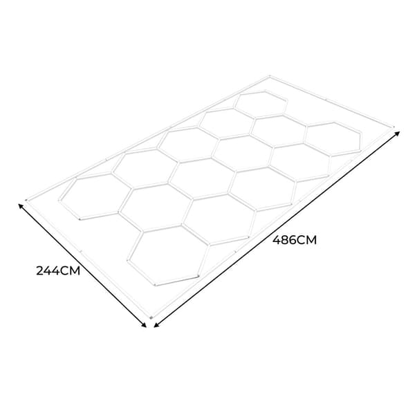 Polypropylenplader med ventilationskanaler + KANTER + Hexagonal LED-loftlampe | Sort, Grå, Blå eller kombinerede farver | Sammenkoblingsplader | Skrid