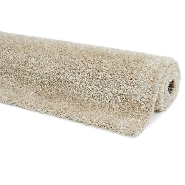 Rootz Shaggy Rug Beige - Fluffy Carpet - Luksuriøs gulvmåtte - Polypropylen med nemme pleje - 170 x 120 x 4 cm