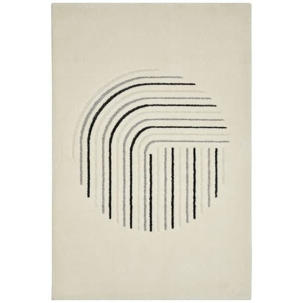 Rootz -matto - korkea matto - alueen matto - pehmeä tekstuuri, tahrankestävä - 170 x 120 x 2,1 cm - kerma