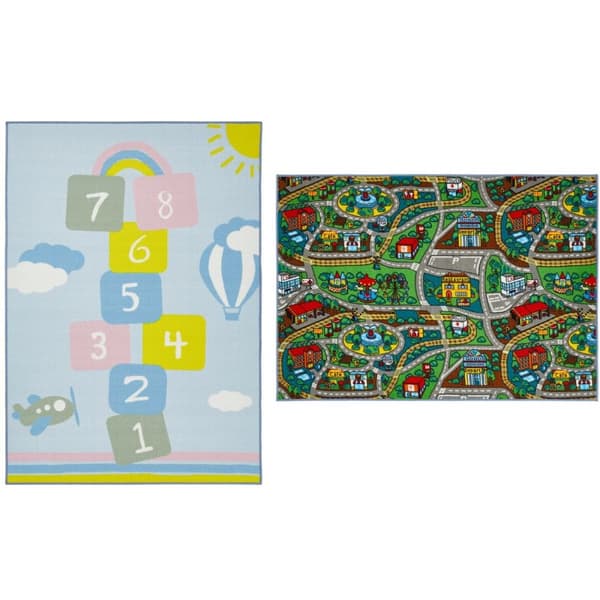 Rootz Børne tæpper - legemåtte - Reversible Rug - Ultimate Fun - 190 x 133 x 0,8 cm