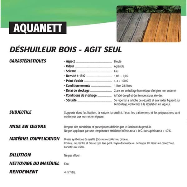 AQUANETT Avfettningsmedel Trä Utv 1L