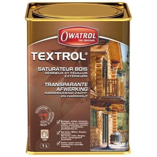 OWATROL TEXTROL Exteriör trämättare baserad på naturliga vegetabiliska oljor för trädgårdsmöbler Exteriör träbeklädnad Inco