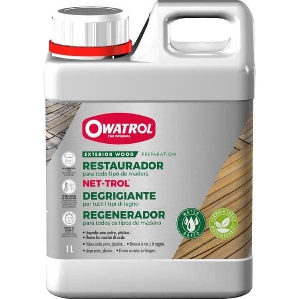 OWATROL NET-TROL Avfettningsmedel och Avfettningsmedel All Exteriör Trä Terrass Trädgårdsmöbler Gelerad rengöringsmedel Effektiv Strippare