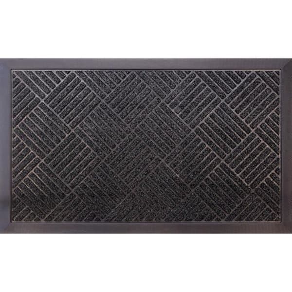 Tapis gummiborste - ID MAT - 45x75 - Skrubbande fibrer - Halkfri - Svart