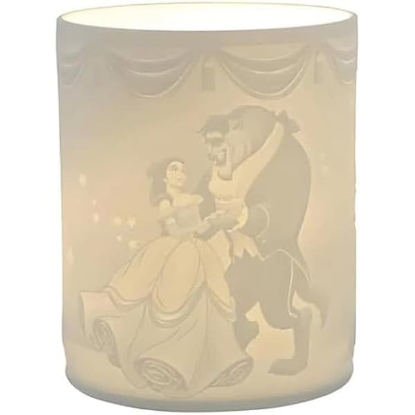 Lithophane - ENESCO - Skönheten och Odjuret - 12cm x 8cm - Flerfärgad - Batterier ingår