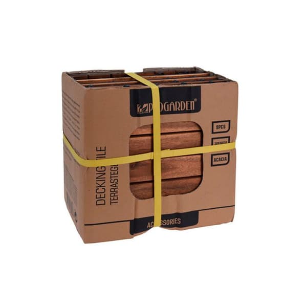 Set med 9 hyllor - PRO GARDEN - Akacia - 30 x 30 cm - Brun - Komplett kit