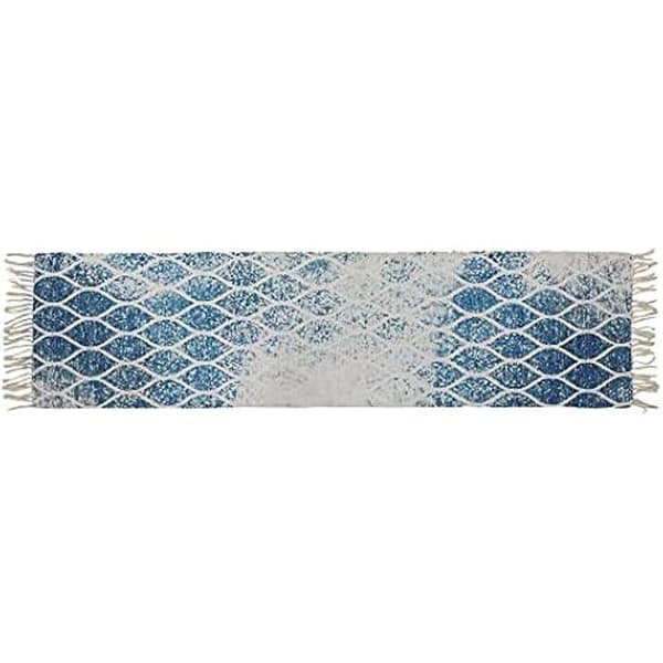 Matta - DKD Heminredning - Blå - Bomull Chenille - 60 x 240 cm - Modern - Inomhus