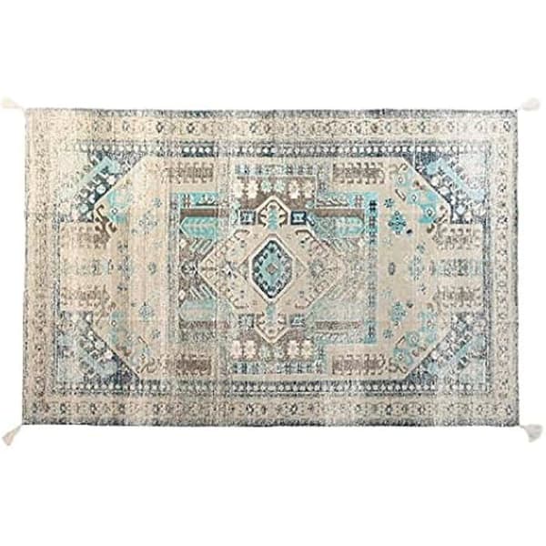 Matta - DKD HEMINNREDNING - Standard - Polyester - Blå och Beige - Modern