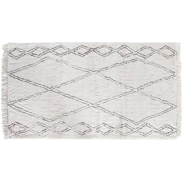 Matta - HOME ESPRIT - Svart Beige - 175 x 100 x 3 cm - Rektangulär - Inomhus