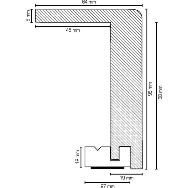 PROVISTON Sockel för att dölja rör upp till 88 mm MDF 64 x 96 x 2500 mm Vit
