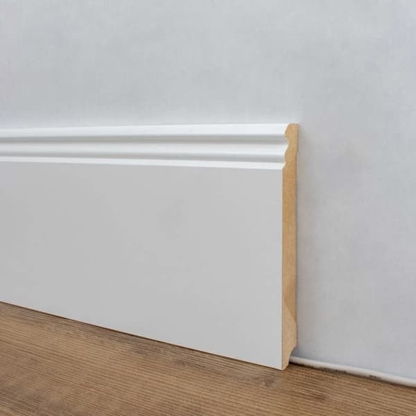 PROVISTON Plinther Profilé berlinois 19 x 145 x 2500 mm MDF folierad Vit Kan lackas Plint hamburger 1 styck