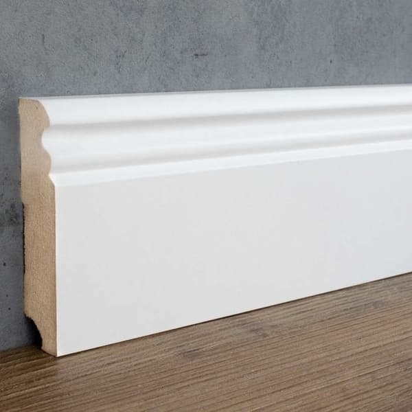 PROVISTON Plint Profilé berlin 19 x 80 x 2500 mm MDF belagd Vit Kan lackeras Plint hamburgare 1 styck