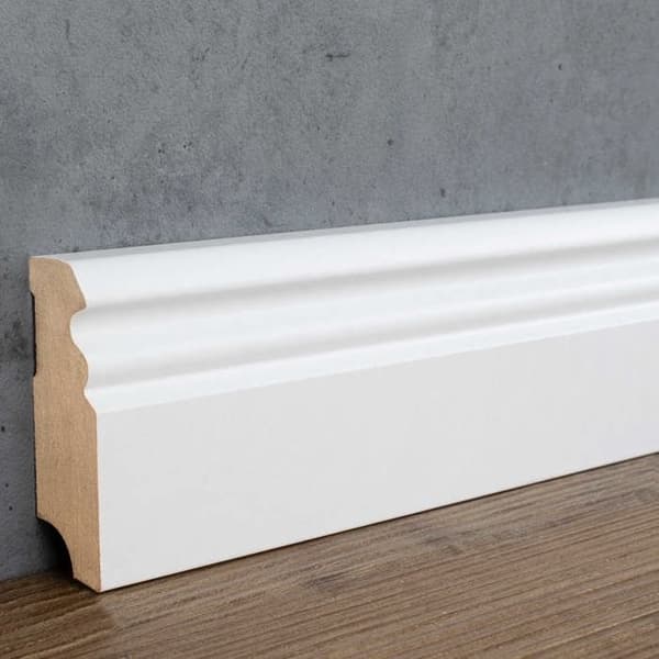 PROVISTON Plinther Profilé berlinois 19 x 58 x 2500 mm MDF foliebelagd Vit Kan lackeras Plint hamburger 1 styck