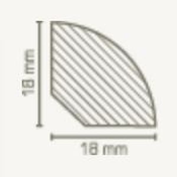 PROVISTON Kvartsrund 31 18 Vit 18 x 18 x 2000 mm Lackerad Massivträplint Golvplint Elegant design 10 meter