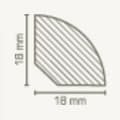 Miniatyrbild 2 av 4: PROVISTON Kvartsrund 31 18 Vit 18 x 18 x 2000 mm Lackerad Massivträplint Golvplint Elegant design 10 meter