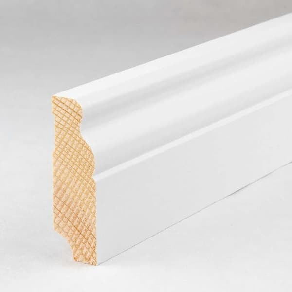 PROVISTON Socklar Profilé berlinois 19 x 60 x 2500 mm Massivt trä Vit gran täckande Sockel hambourgeoise 1 styck