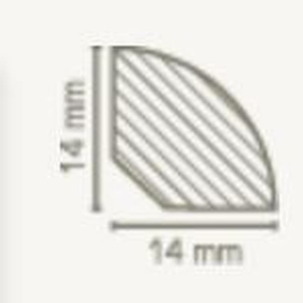 PROVISTON Kvart rund 29 14 Svart 14 x 14 x 2000 mm Lackad Massivt trälist Golvlist Elegant design 10 meter