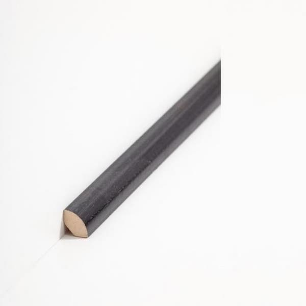 PROVISTON Kvart rund 29 14 Svart 14 x 14 x 2000 mm Lackad Massivt trälist Golvlist Elegant design 10 meter