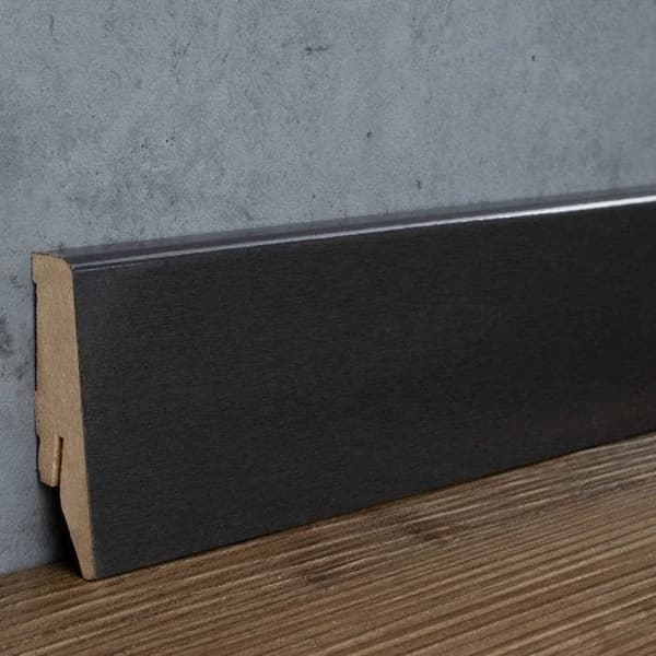 PROVISTON Socklar Profil klassisk 18 x 58 x 2500 mm MDF folierad Antracit glänsande Socklar s 1 styck