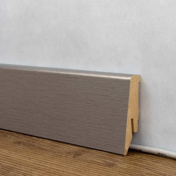 PROVISTON Socklar Klassisk profil 18 x 58 x 2500 mm MDF folierad Rostfritt stål Sockel 1 styck