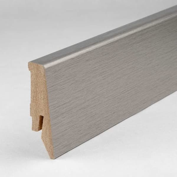 PROVISTON Socklar Klassisk profil 18 x 58 x 2500 mm MDF folierad Rostfritt stål Sockel 1 styck