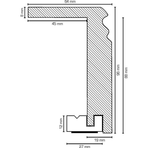 PROVISTON Sockel för att dölja rör Berliner 64 x 96 x 2500 mm MDF Vit