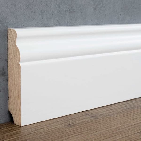 PROVISTON Plinths Profilé berlinois 19 x 80 x 2500 mm Massivt trä Vitfuru täckande Hambourgeoise plint 1 stycke
