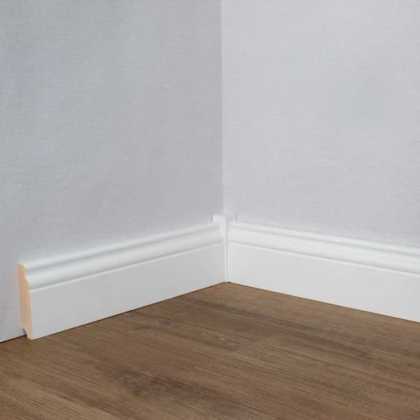 PROVISTON Plinths Profilé berlinois 19 x 80 x 2500 mm Massivt trä Vitfuru täckande Hambourgeoise plint 1 stycke