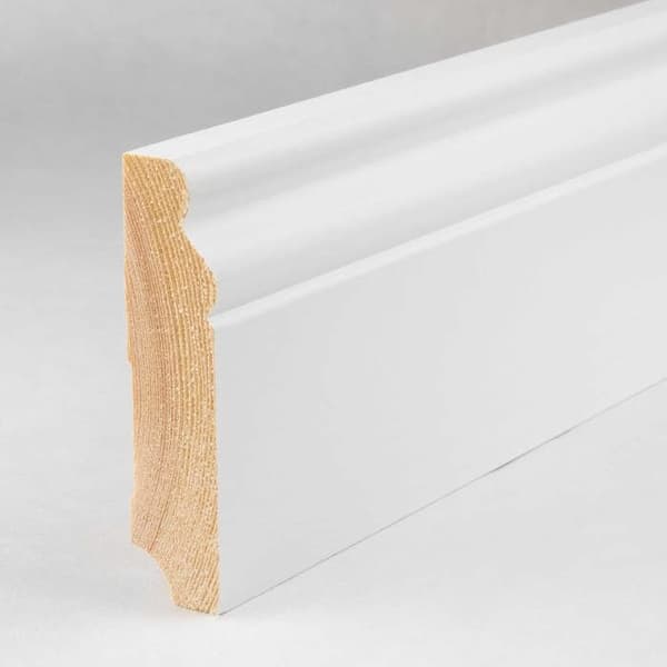 PROVISTON Plinths Profilé berlinois 19 x 80 x 2500 mm Massivt trä Vitfuru täckande Hambourgeoise plint 1 stycke