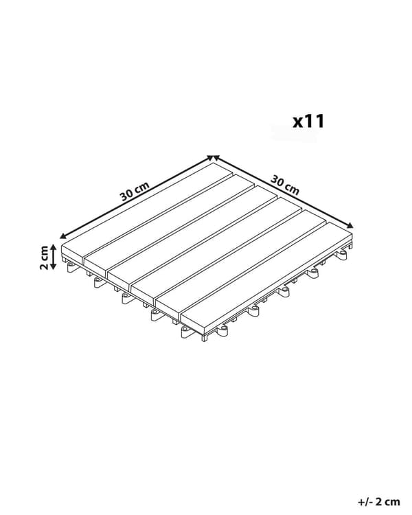 Terrassefliser Lysebrun Komposit 30 x 30 cm Gulvfliser til Altan Klik Fliser Udendørs Trælook Altanfliser
