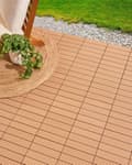 Miniatyrbillede 4 af 11: Terrassefliser Lysebrun Komposit 30 x 30 cm Gulvfliser til Altan Klik Fliser Udendørs Trælook Altanfliser