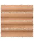 Miniatyrbillede 8 af 11: Terrassefliser Lysebrun Komposit 30 x 30 cm Gulvfliser til Altan Klik Fliser Udendørs Trælook Altanfliser