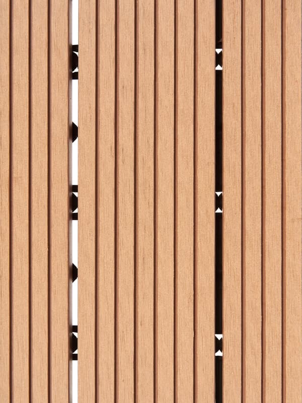 Terrassefliser Lysebrun Komposit 30 x 30 cm Gulvfliser til Altan Klik Fliser Udendørs Trælook Altanfliser