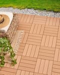 Miniatyrbillede 2 af 11: Terrassefliser Lysebrun Komposit 30 x 30 cm Gulvfliser til Altan Klik Fliser Udendørs Trælook Altanfliser