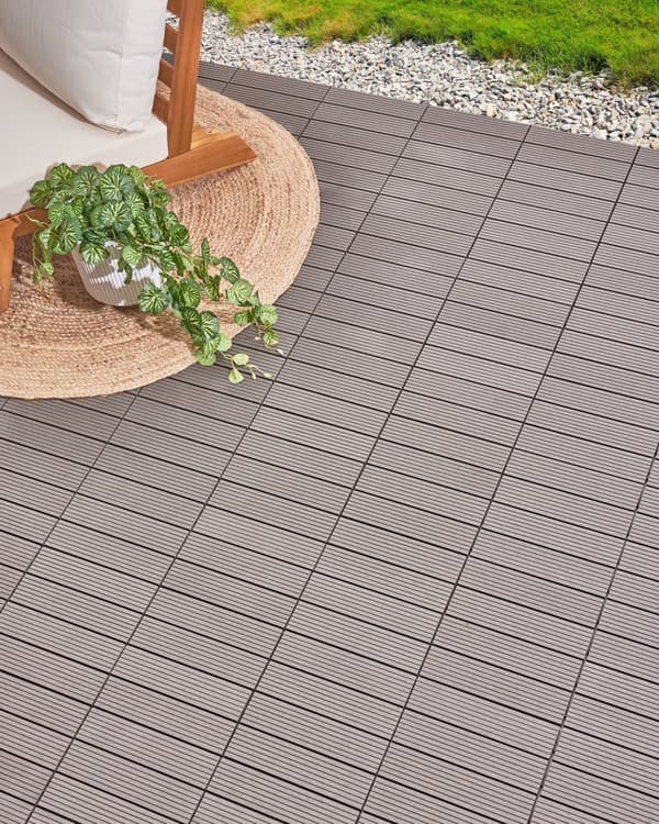 Terrassefliser Grå Komposit 30 x 30 cm Gulvfliser til Altan Klik Fliser Udendørs Altanfliser