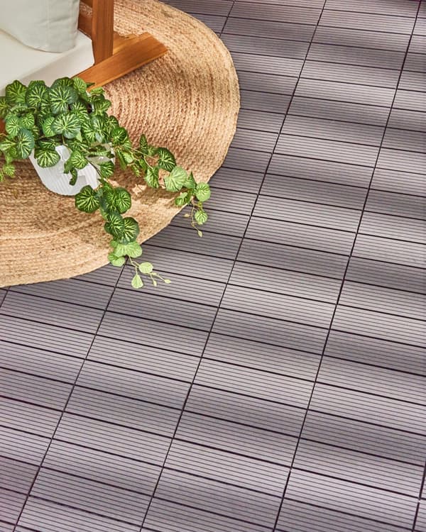 Terrassefliser Grå Komposit 30 x 30 cm Gulvfliser til Altan Klik Fliser Udendørs Altanfliser