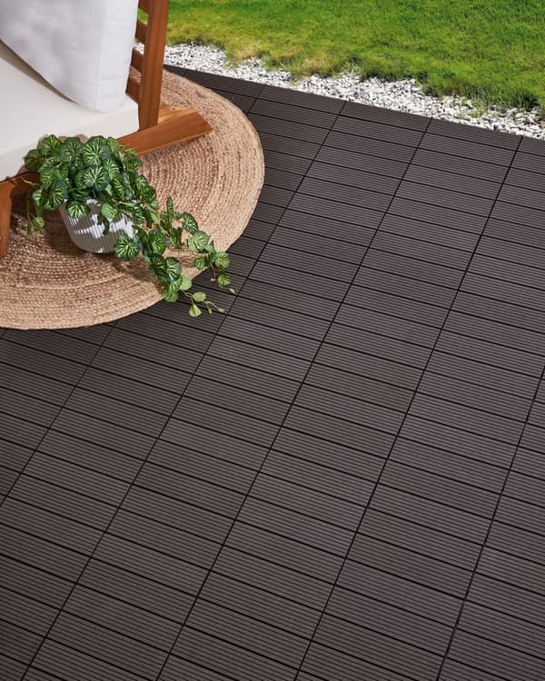 Terrassefliser Grå Komposit 30 x 30 cm Gulvfliser til Altan Klik Fliser Udendørs Altanfliser