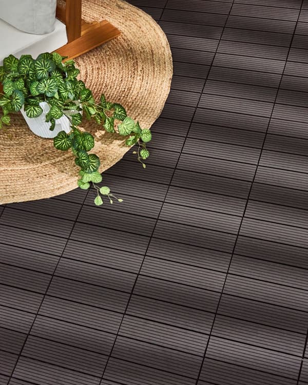 Terrassefliser Grå Komposit 30 x 30 cm Gulvfliser til Altan Klik Fliser Udendørs Altanfliser