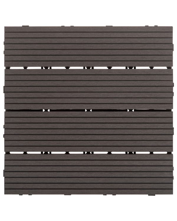 Terrassefliser Grå Komposit 30 x 30 cm Gulvfliser til Altan Klik Fliser Udendørs Altanfliser
