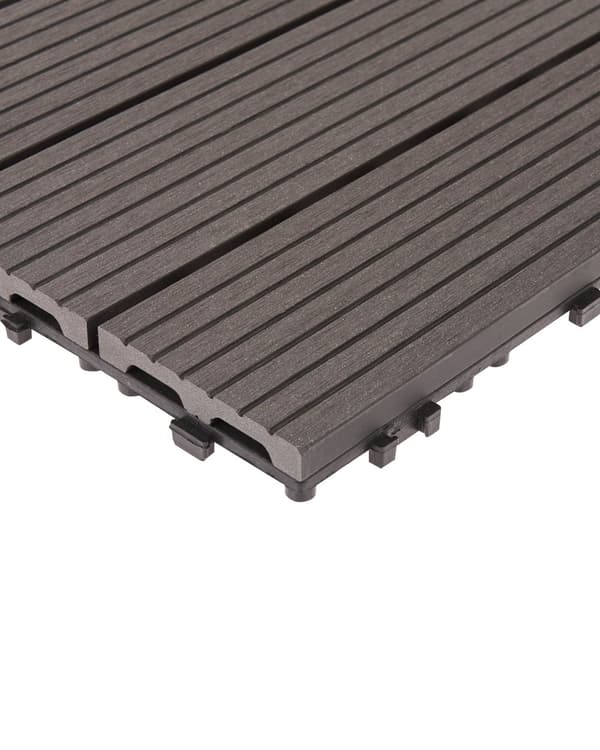 Terrassefliser Grå Komposit 30 x 30 cm Gulvfliser til Altan Klik Fliser Udendørs Altanfliser