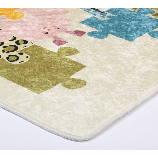 Beige Pussel Barnmatta, Storlek: 120x160