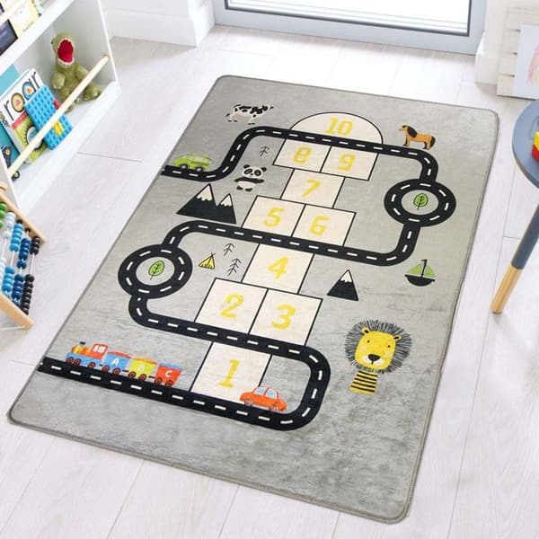 CIRCUIT Marelle Grå Matta, Storlek: 80x150