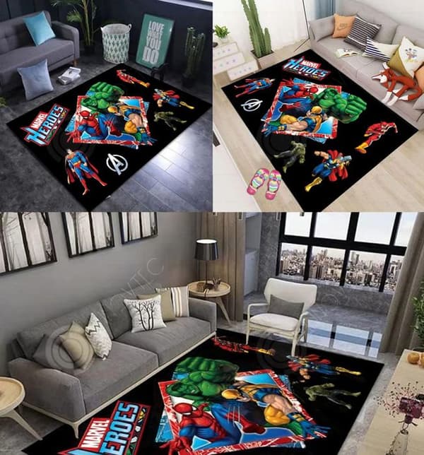 INN Golvmatta 50x80cm avengers anime vardagsrum matta för pojke dörrmatta för vardagsrum och sovrum spider man mönstrad