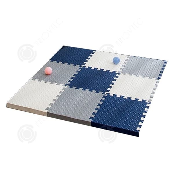 INN Skummatta 20 st 30cmx30cm vit gråblå tjocklek 1cm eva material fyrkantig form skumplattor golvskyddsmatta